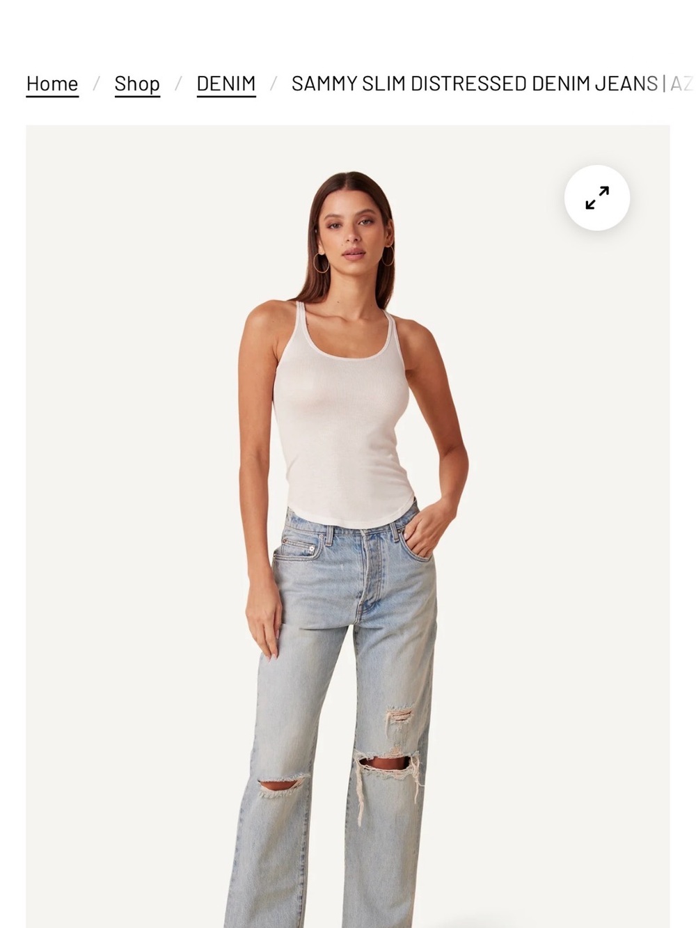 Sablyn Sammy slim Distressed Light Wash Denim Jeans